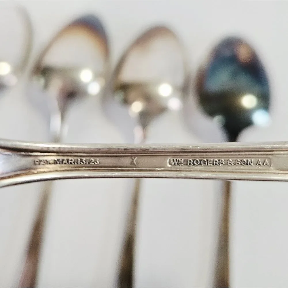 Antique WM Rogers & Son AA Silver Plated 1923 Mayfair Pattern Spoon Set of Five